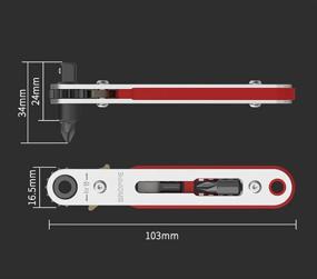 img 1 attached to 🔧 Набор гаечного ключа-рожков с двумя приводами Broppe - 1/4-дюймовый гнездовой бит шестигранника, биты для крестообразной и плоской отверток включены