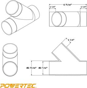 img 1 attached to 💪 POWERTEC 70179 Y-Fitting, 2-1/2", Black - High-Performance and Durable Y-Fitting for Optimal Airflow