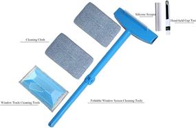 img 3 attached to 🧹 Foldable 6-Pack Window Screen Dust Cleaning Tools Kit - Hand-held Cleaning Tools for Window Sliding Door Tracks, Window Groove Gap, Car Windows, Screens, Clothes, Sofas