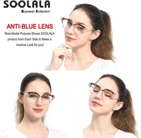 img 2 attached to 🕶️ Stylish Cateye Reading Glasses for Women - SOOLALA Anti-Blue Light Lens with Rhinestones