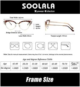 img 3 attached to 🕶️ Stylish Cateye Reading Glasses for Women - SOOLALA Anti-Blue Light Lens with Rhinestones