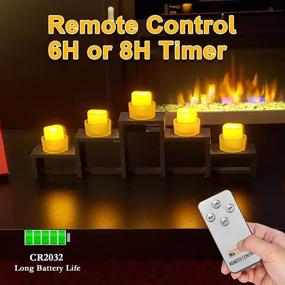 img 1 attached to 🕯️ Homemory 12-Pack Flameless Votive Candles with Timer Remote Control - Long Lasting Flickering Battery Operated Tealight for Wedding, Table, Festival, Halloween, Christmas Decorations in Warm Yellow