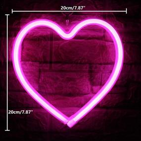 img 3 attached to 💖 Heart-shaped Neon Sign, Decorative LED Neon Light for Table, Bedroom, and Wall – Battery or USB Operated