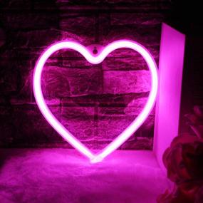 img 1 attached to 💖 Heart-shaped Neon Sign, Decorative LED Neon Light for Table, Bedroom, and Wall – Battery or USB Operated