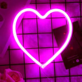 img 4 attached to 💖 Heart-shaped Neon Sign, Decorative LED Neon Light for Table, Bedroom, and Wall – Battery or USB Operated