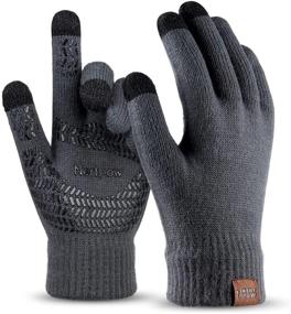 img 4 attached to 🧤 Black Men's Accessories: Thermal Anti-Slip Silicone Texting Gloves