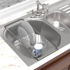 img 3 attached to 🍽 Chrome Over Sink Counter Top Dish Drainer Drying Rack by Simple Houseware