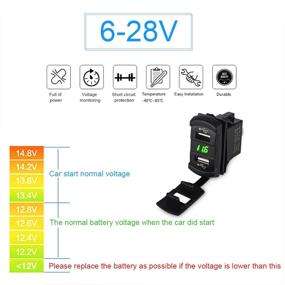 img 1 attached to Водонепроницаемый морской двойной USB автомобильное зарядное устройство адаптер розетка с LED-цифровым вольтметром - 5В 4,2А для универсального переключателя Rocker лодочного RV-транспортного средства