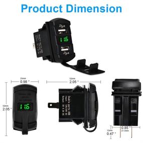 img 3 attached to Водонепроницаемый морской двойной USB автомобильное зарядное устройство адаптер розетка с LED-цифровым вольтметром - 5В 4,2А для универсального переключателя Rocker лодочного RV-транспортного средства