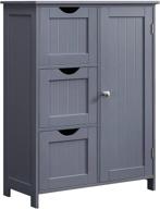 spacious gray bathroom storage cabinet: vasagle floor cabinet with 3 drawers and adjustable shelf - 23.6 x 11.8 x 31.9 inches (ubbc049g01) logo