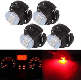 img 4 attached to 🔴 CCiYu 4 Pack Super Red T5/T4.7 Neo Wedge 3 LED A/C Climate Control Light Bulbs - Replacement for 1999 2000 2001 Saab 9-3