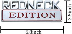 img 1 attached to GLAAPER 2 Pack Redneck Edition Exterior Emblem CAR Truck Boat Decal Logo Replacement For F-150 F250 F350 Silverado RAM 1500（Chrome/Red）