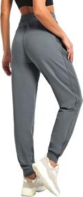 img 2 attached to 🩳 PULI Ladies Workout Sweatpants - Cotton Joggers with Ribbed Splicing, Lounge Sweat Pants featuring Zippered Pocket