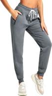 🩳 puli ladies workout sweatpants - cotton joggers with ribbed splicing, lounge sweat pants featuring zippered pocket logo