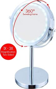 img 1 attached to 💄 Enhance Your Beauty Routine with the Elle Vanity Light Up Mirror: LED Illumination and 3X Magnification for Flawless Makeup, Cosmetics, and Skincare Application