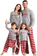 🎅 christmas pj's sleepwear: iffei family matching pajamas set with believe printed top and striped bottom logo