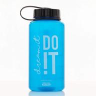 🔒 lock &amp; lock sports bottle with time markers - bpa free, durable tritan plastic for gym, office, or outdoors - 1 liter, blue logo