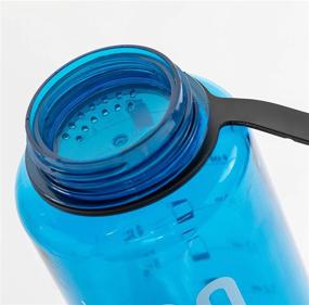 img 1 attached to 🔒 LOCK &amp; LOCK Sports Bottle with Time Markers - BPA Free, Durable Tritan Plastic for Gym, Office, or Outdoors - 1 liter, Blue