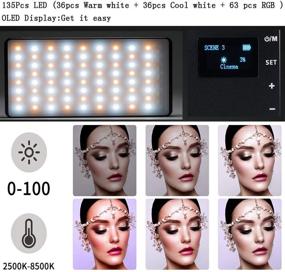 img 2 attached to 🎥 Enhanced 0-360 Full Color RGB Camera Video Light for DLSR Camera Camcorder Phone Vlog Video, 2500K-8500K Adjustable, Stepless Dimming 0-100%, CRI/TLCI 95+, with Battery - Camera Lighting Panel