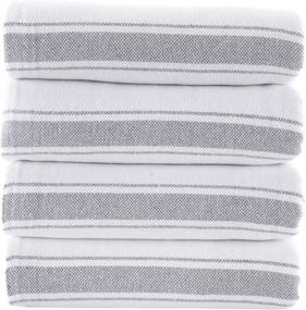 img 3 attached to 🔲 Pack of 4 Turkish Hand Towel Set - Decorative Bathroom Towels (19 x 27 inches) - White Turkish Kitchen Towels - Quick Dry 100% Cotton Farmhouse Hand Towels