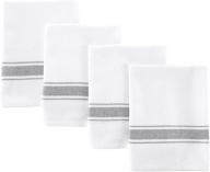 🔲 pack of 4 turkish hand towel set - decorative bathroom towels (19 x 27 inches) - white turkish kitchen towels - quick dry 100% cotton farmhouse hand towels logo