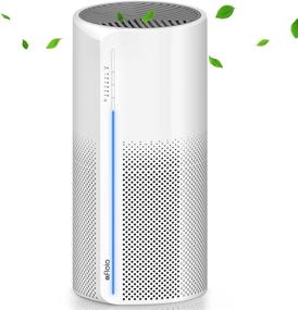 img 4 attached to 360° 3-Layer Filtration HEPA Active Carbon Air Purifier for Home, Whisper Quiet Desktop Cleaner for Small Space – Afloia MIRO, Removes Smoke, Allergens, Pet Dander, Pollen