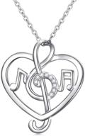 🎵 sophisticated sterling silver musical pendant necklace: exquisite girls' jewelry logo