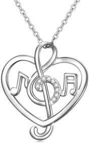 img 4 attached to 🎵 Sophisticated Sterling Silver Musical Pendant Necklace: Exquisite Girls' Jewelry