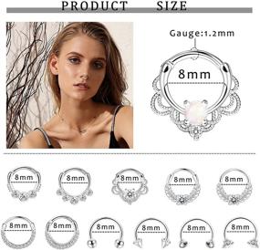 img 3 attached to ORAZIO 12PCS 16G Septum Rings: Trendy Stainless Steel Cartilage Earrings for Women and Men