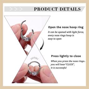 img 2 attached to ORAZIO 12PCS 16G Septum Rings: Trendy Stainless Steel Cartilage Earrings for Women and Men