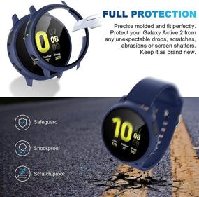 img 2 attached to 📱 [Набор из 2] Чехол и бампер Tensea для экрана Samsung Galaxy Watch Active 2 44 мм - Полная защита для Samsung Galaxy Watch Active2 44 (40 мм, голубой)