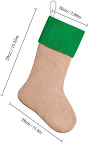 img 3 attached to 🎄 Favide 16" Christmas Burlap Stockings: Xmas Fireplace Hanging Decorations (Pack of 6, Red, Green, White)