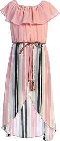 img 3 attached to Women's Off Shoulder High Low Maxi Split Skirt 👗 Romper Casual Dress Summer Birthday Jumpsuits in USA Size 4-14