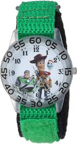 img 3 attached to 🕒 Disney Toy Story 4 Nylon Strap Watch for Boys - Green (Model: WDS000706)