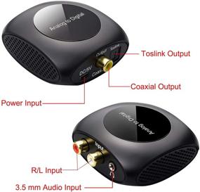img 3 attached to 💡 Преобразователь аналогового в цифровое аудио Tohilkel - адаптер RCA/AUX в оптический/коаксиальный с адаптером питания и кабелем.