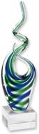 🌊 magnificent badash ocean murano-style art glass centerpiece: captivating 14" tall mouth-blown glass sculpture on crystal base - elevate your home decor with a brilliant contemporary accent piece logo