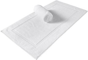 img 4 attached to 🛀 SALBAKOS 900 GSM Turkish Cotton Hotel &amp; Spa Bath Mat Set, White, 20 by 34 Inch, Pack of 2