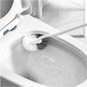 img 1 attached to 🚽 Bathroom Toilet Bowl Brush Set - 3-Piece Scrubber for Effective Bathroom Cleaning and Storage - Silicone Bristles for Superior Toilet Care