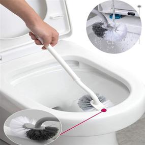 img 3 attached to 🚽 Bathroom Toilet Bowl Brush Set - 3-Piece Scrubber for Effective Bathroom Cleaning and Storage - Silicone Bristles for Superior Toilet Care