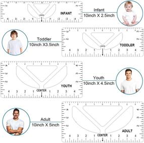 img 2 attached to 👕 Upgrade Your T-Shirt Designs! Tshirt Ruler Guide - V-Neck/Round Collar Alignment Tool for Vinyl - Center Designs with Ease - Adult, Youth, Toddler, Infant Sizes - 4 Pack (White-2)