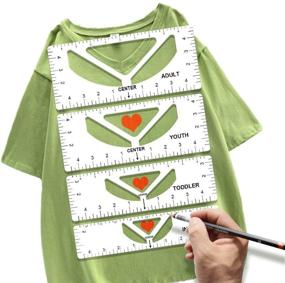 img 4 attached to 👕 Upgrade Your T-Shirt Designs! Tshirt Ruler Guide - V-Neck/Round Collar Alignment Tool for Vinyl - Center Designs with Ease - Adult, Youth, Toddler, Infant Sizes - 4 Pack (White-2)