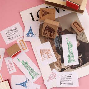 img 2 attached to 🖌️ Dizdkizd 6-Piece Vintage Decorative Wooden Rubber Stamps: Ideal for DIY Craft, Card Making, and Scrapbooking