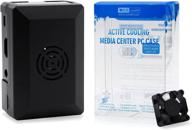 🖥️ black active cooling media center pc case with fan for raspberry pi 3 model b+, libre computer board, asus tinker board logo