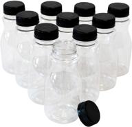 csbd 8oz plastic juice bottles with tamper evident lids, 10 pack - food grade safe pet, bpa free - apple, kombucha, tea, cold brew containers - reusable bulk milk bottles logo