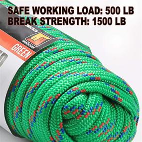 img 3 attached to 🎣 Wellmax Diamond Braid Nylon Rope – 50FT Extra Thick All Purpose Braided Flag Line Utility Line with Shock Absorption – UV Resistant, High Strength & Weather Resistant - 3/8" - Enhancing Durability & Versatility