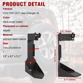 img 3 attached to PARTOL High Lift Jack Mount Bracket for Jeep Wrangler JK 2007-2017, Off-Road Tailgate Jack Mounting Kit