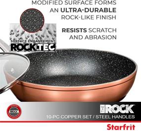 img 2 attached to Starfrit The Rock 10-Piece Copper Set with Stainless Steel Handles - Model 030910-001-STAR