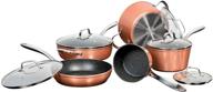 starfrit the rock 10-piece copper set with stainless steel handles - model 030910-001-star logo