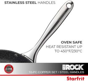 img 1 attached to Starfrit The Rock 10-Piece Copper Set with Stainless Steel Handles - Model 030910-001-STAR