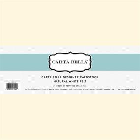 img 1 attached to 📜 CBDC102 Natural White Felt Cardstock by Carta Bella Paper Company - 80 lb